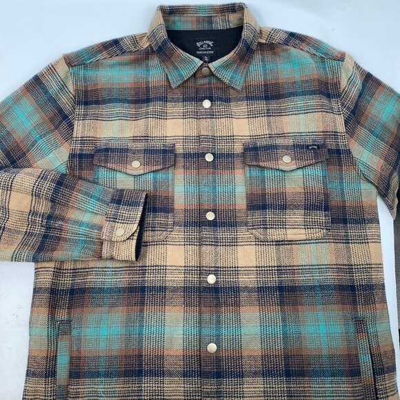 Billabong Brown Blue Plaid Shacket | Men’s Regular L - Picture 5 of 5